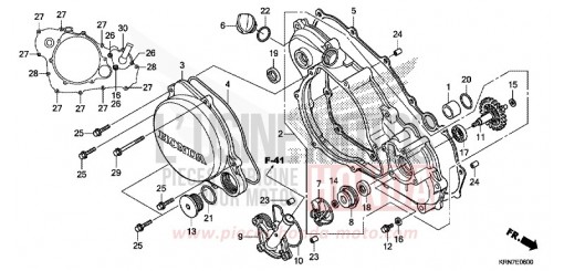 R. CRANKCASE COVER/WATER PUMP CRF250RG de 2016